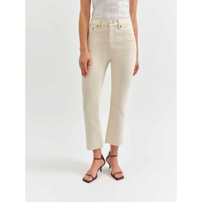 Shy Girl High Rise Crop Flare-Raw Cut