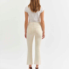 Shy Girl High Rise Crop Flare-Raw Cut