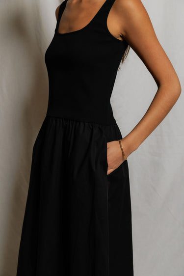 Fabiola Poplin Dress- True Black
