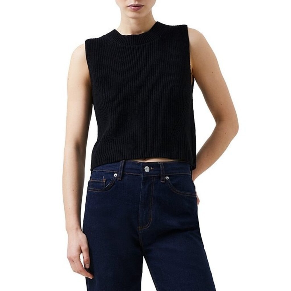 Mozart Crew Neck Sleeveless Vest Black S