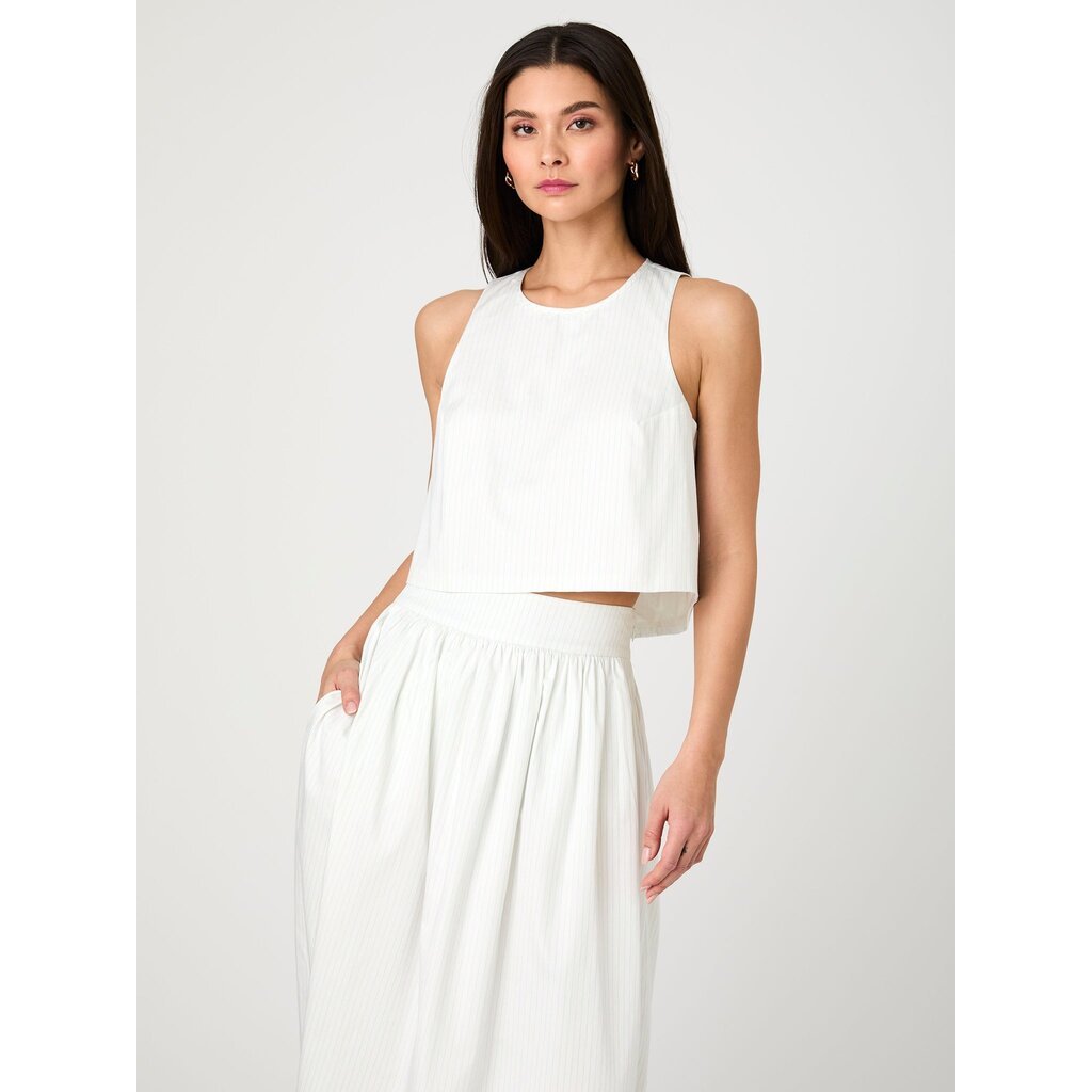Pinstripe Poplin Shell Top