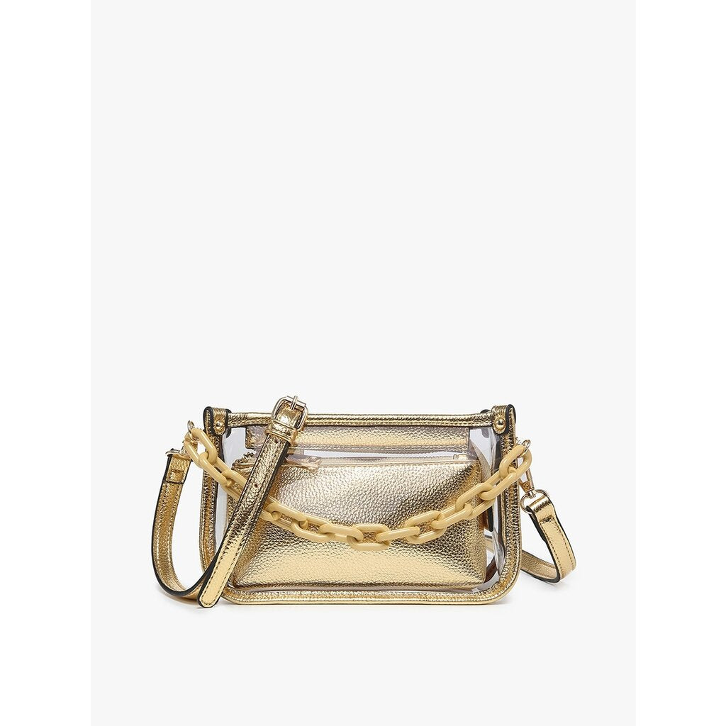 Jessica Clear Crossbody with Chain
