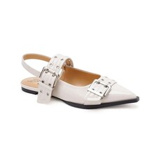 Buckle Strap Slingback Flats