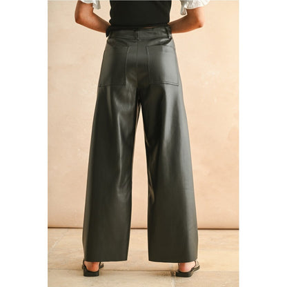 Pintuck Front Pleated Wide Straight Pants