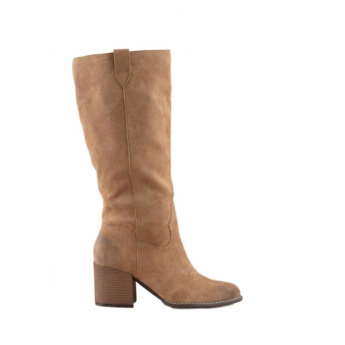 Knee High Western Bucket Boot-Latte