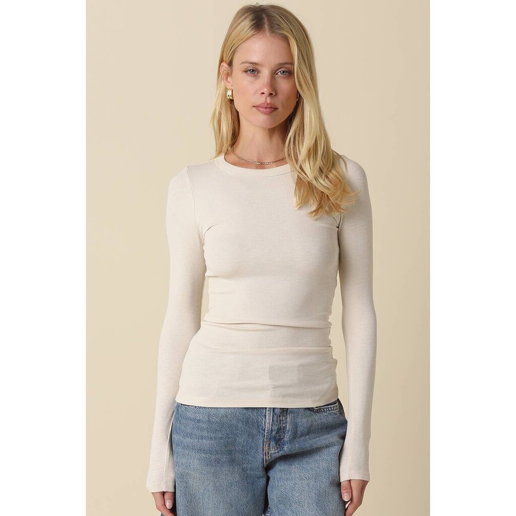 Abbey Long Sleeve Top-Cream