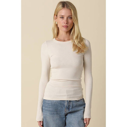 Abbey Long Sleeve Top-Cream