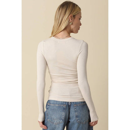 Abbey Long Sleeve Top-Cream
