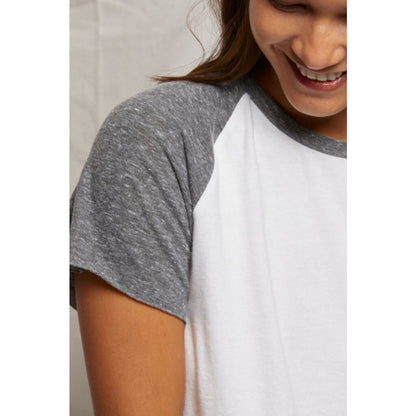 Britt Athletic Color Block Tee White/ Heather Grey M