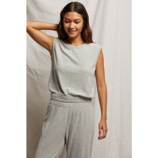 Ellie Loop Terry Tank Heather Grey