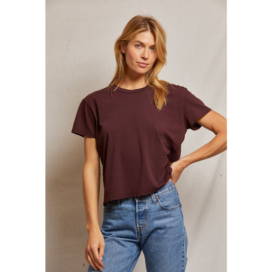Harley Cotton Short Sleeve Boxy Crew tee Blackberry