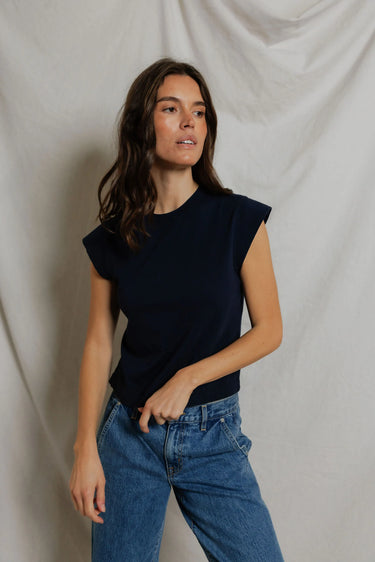 Porter Cotton Tee-Navy