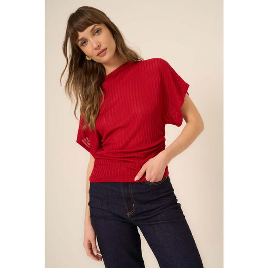 Holly Funnel Neck Dolman Tee