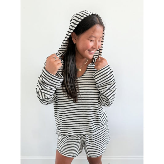 Hometown Textured Stripe Hoodie XS