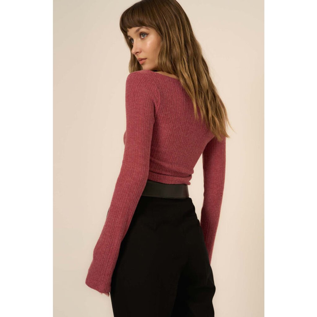 Opal Ruched Side Brushed V-Neck