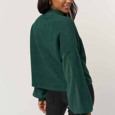 Saturn Mixed Fleece Henley Sweatshirt