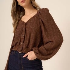 Textured Button Front Cardi M