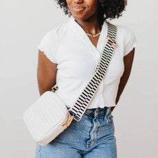 Woven Willow Crossbody Bag- Cream